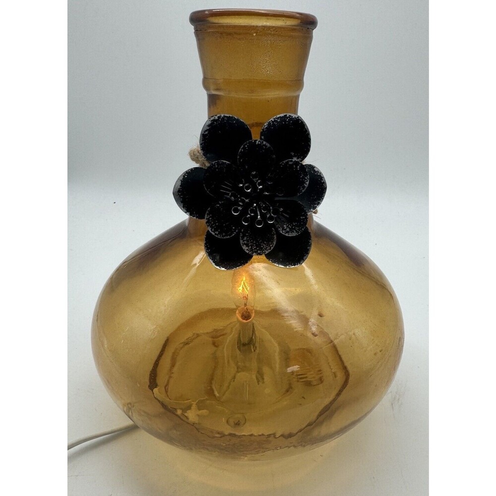 Pier One Amber Colored Night Light/Lamp  Only 9”